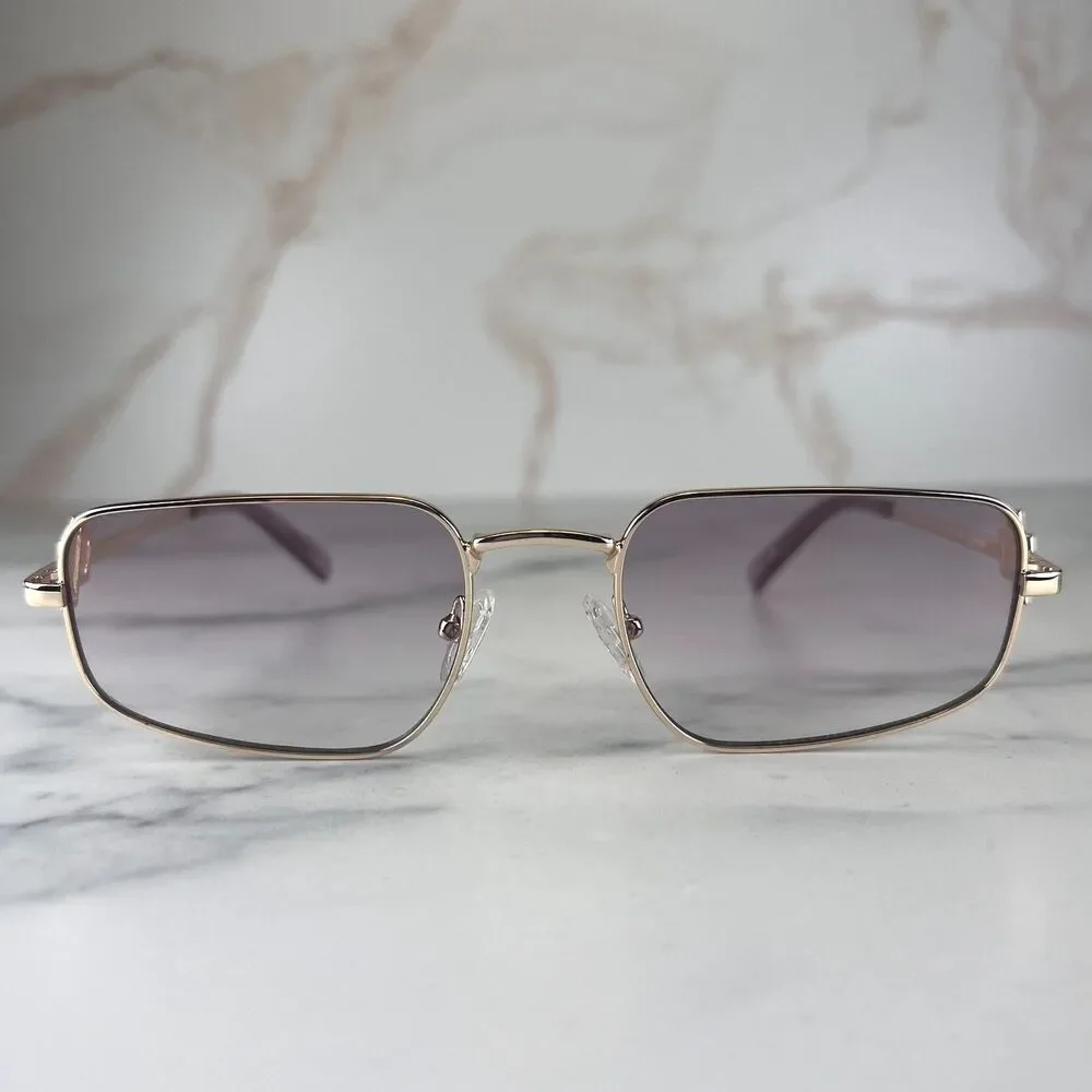 LeSpec METAGALACTIC Sunglasses Metal Gold Frame Lilac Lenses 55-20-145 Unisex - Picture 2 of 12